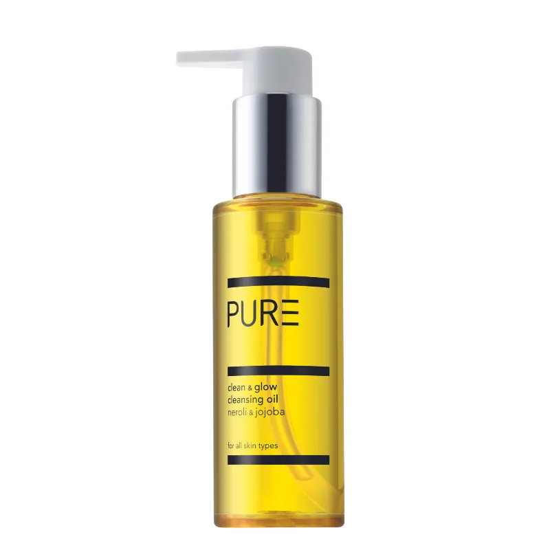 PURE Spa Skincare Clean & Glow Cleansing Oil 100ml in amber glass bottle