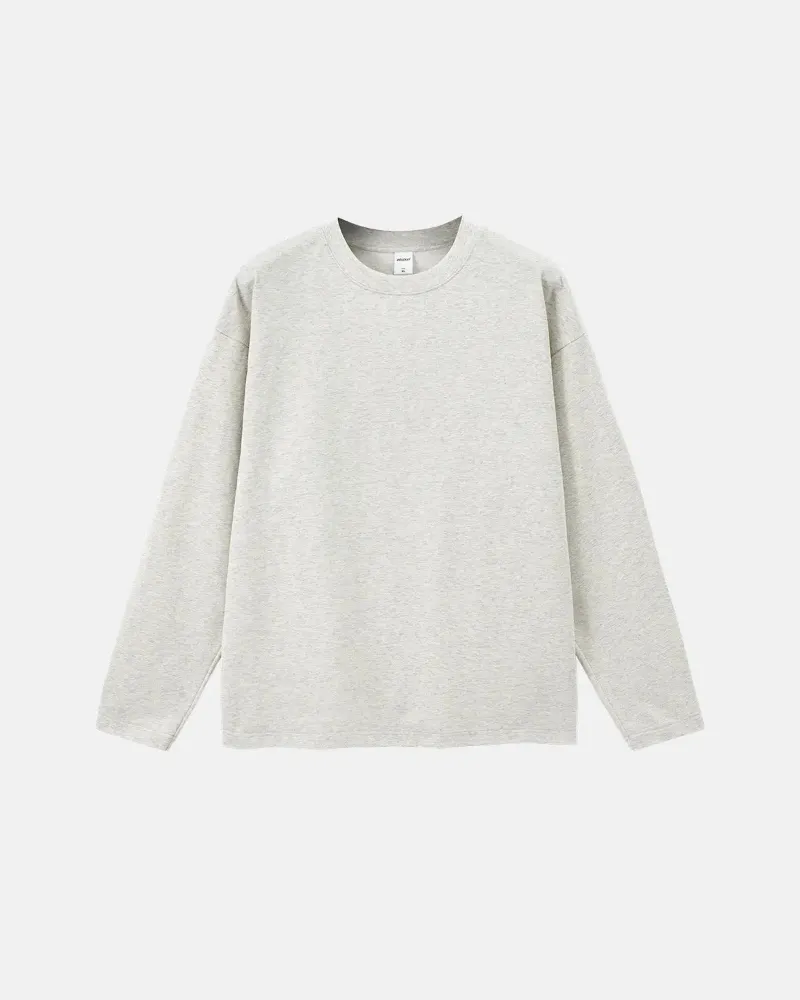INFLATION Blank Cotton Long Sleeve Tees in oversized solid color with soft touch fabric