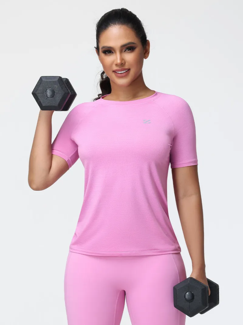 Zuluzenith Active Performance T-Shirt Breathable Stretch Gym Top in black, front view on model