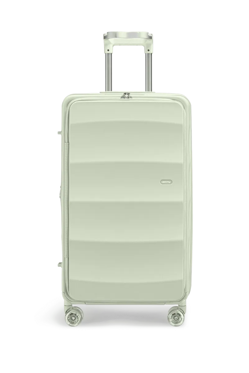 4MYTU Tank Max Trunk in Mint Green hard-shell expandable suitcase with spinner wheels