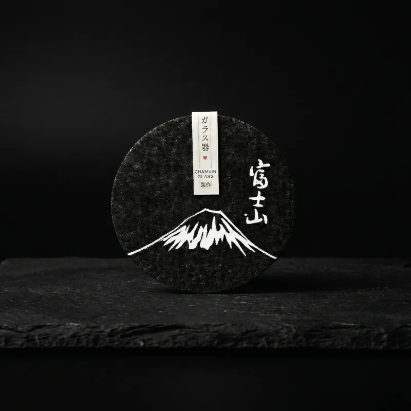 TsukiGlass Mount Fuji Original Coaster with mountain design