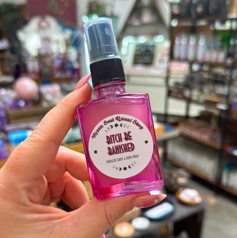 Spirit Nest Bitch Be Banished Energy Spray herbal and spice botanical mist bottle