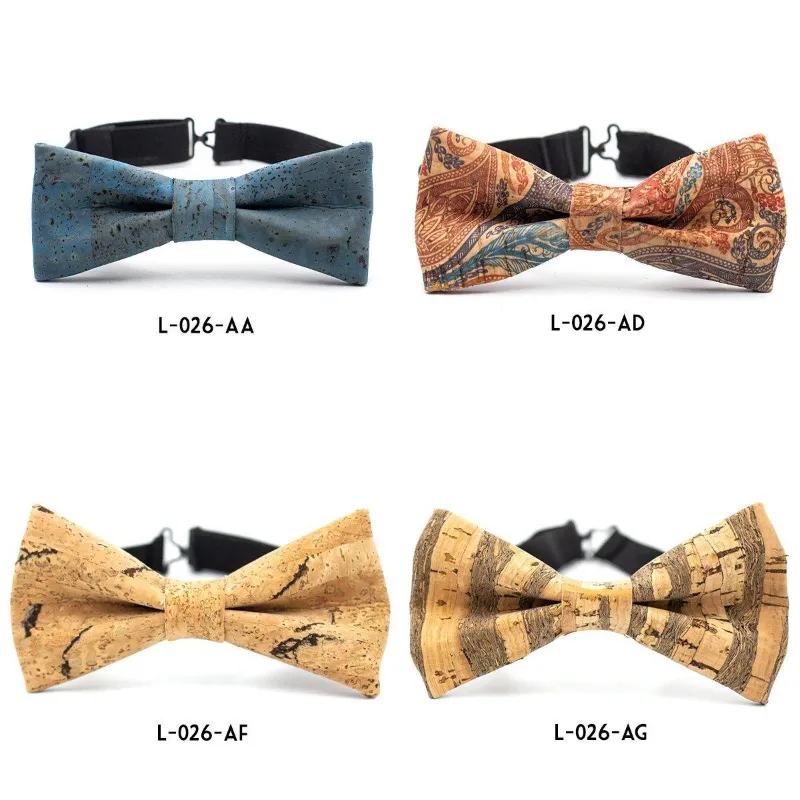 Corkadia Cork bow ties pre tied showing handmade Portuguese cork bow tie with adjustable strap