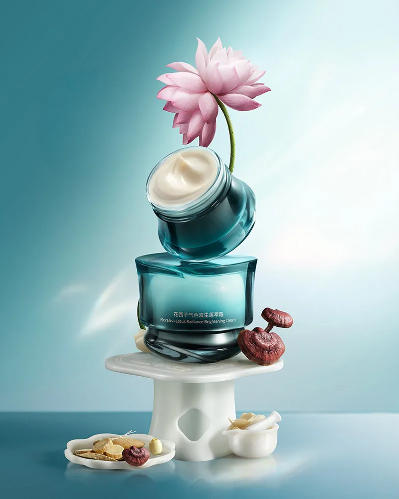 Florasis Lotus Radiance Brightening cream in white jar