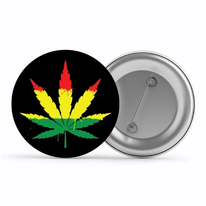 The Banyan Tee US Badge - Unity Leaf pin button shown on a denim jacket