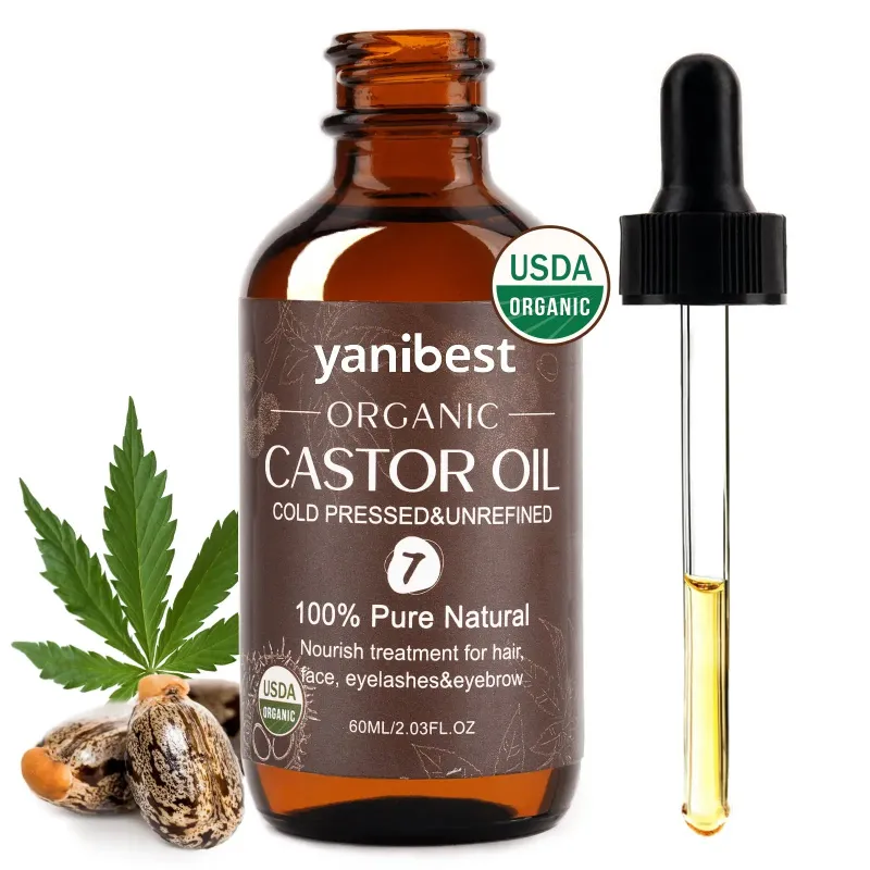Yanibest 100% Natural Organic Castor Hair Oil bottle for hair moisture