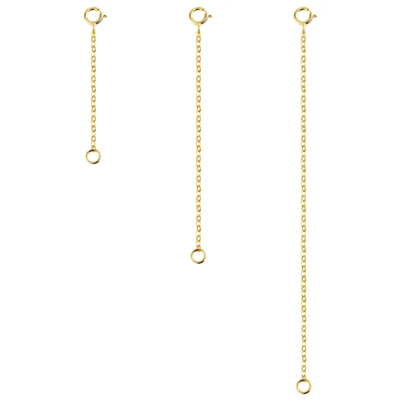 Alexcraft Necklace Extender Chain Set with 2, 4 and 6 inch lengths