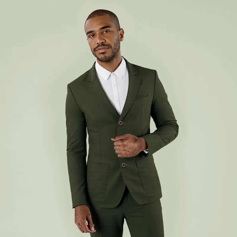 Cloudstyle 817 Series Casual 2 Buttons Slim Fit Jacket Autumn Blazer Sport Coat Army Green