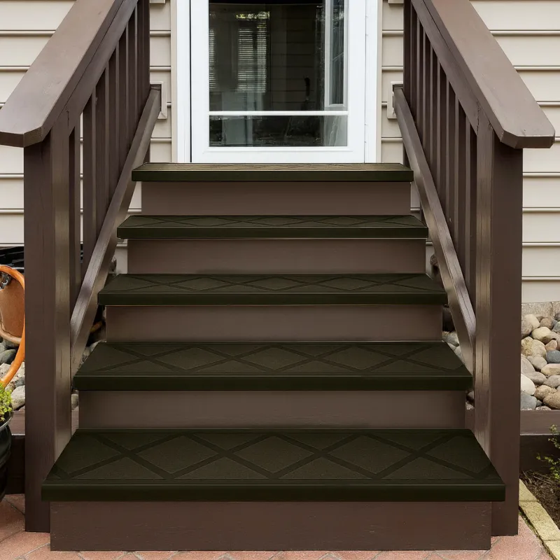 ComposiGrip 2 Pack Black 48" Non-Slip Stair Tread Covers, black anti-slip stair covers on steps