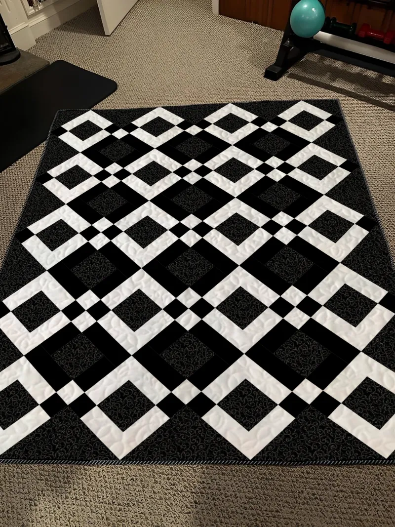 Boho Blanket Diamond Delight Quilt Pattern, a large diamond-motif quilt design