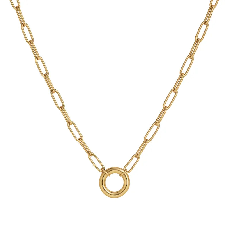 FabuLove Custom Charm Loop Necklace with adjustable chain and personalized charm pendant
