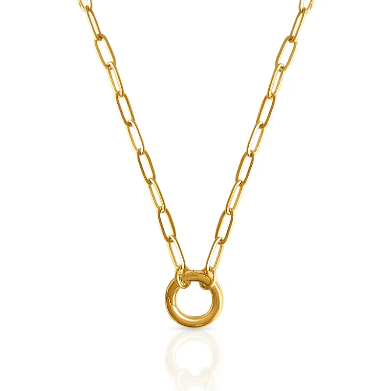 DORSYA The Original Storykeeper Necklace gold paperclip chain with ring clasp