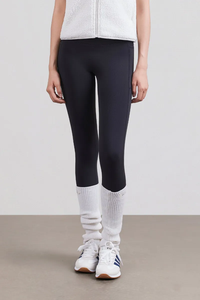 SALTUM High-Waisted Fleece-Lined 7/8 Leggings with brushed interior and side pocket