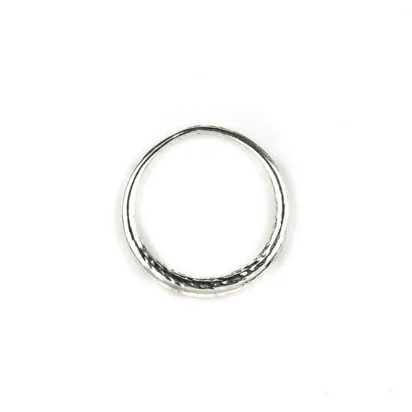 Cherry Tree Beads Silver Pewter 30mm Tapered Textured Hoop