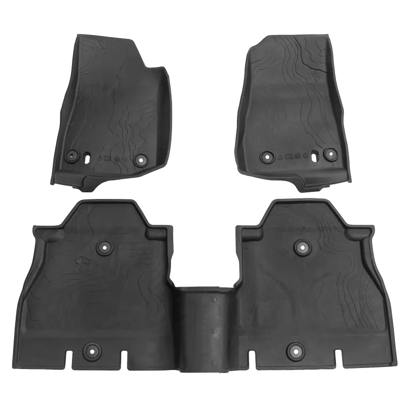 Sunpie front and rear TPE floor mats for Jeep Wrangler JLU 4-door in black