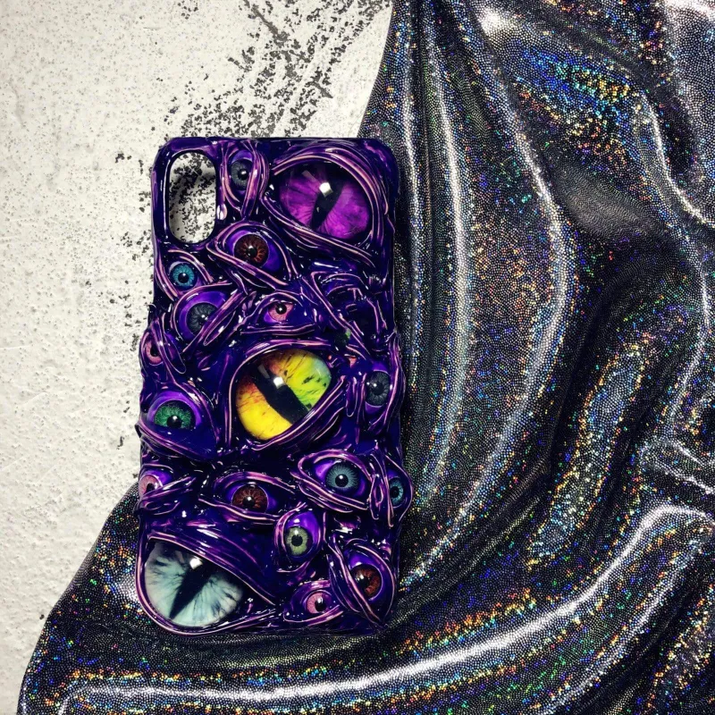 Techypop Purple Venom Cat Eyes Handmade Designer iPhone Case purple case with cat eye design