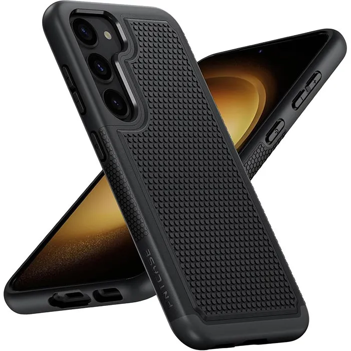 FNTCASE OFFICIAL Galaxy S23 Case: Dual Layer Heavy Duty Cell Phone Protective Cover Shockproof Rugged with Non-Slip Textured