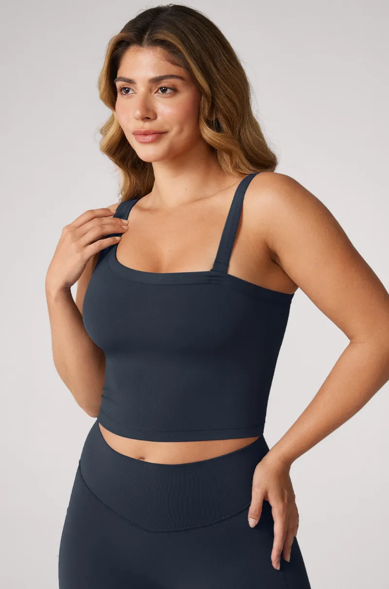 Essenther Global Hugcurve One Shoulder Longline Sports Bra in asymmetrical cropped design