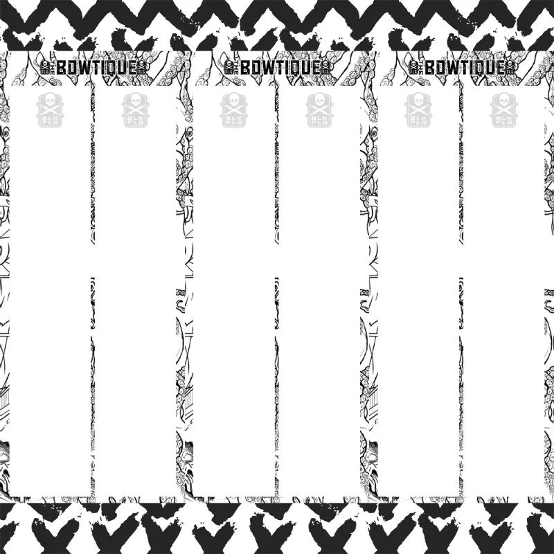 BLK FLG x Bowtique Solid White Arrow Wraps applied to a row of arrow shafts