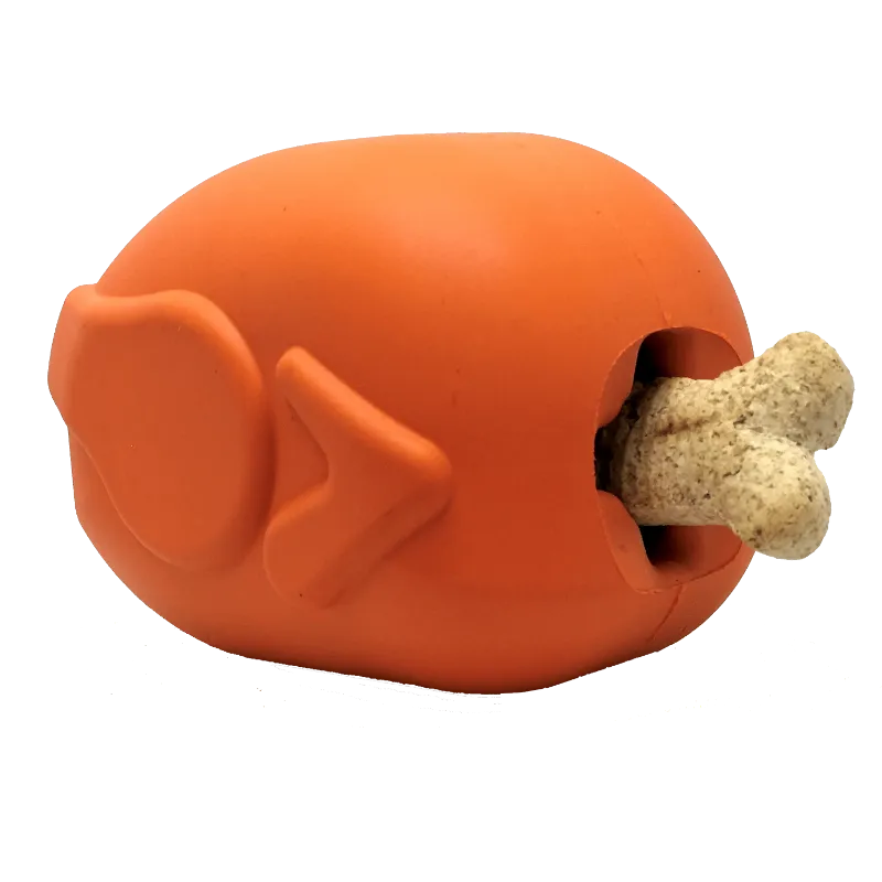 Soda Pup Roasted Turkey Dog Chew Toy and Treat Dispenser orange rubber in USA