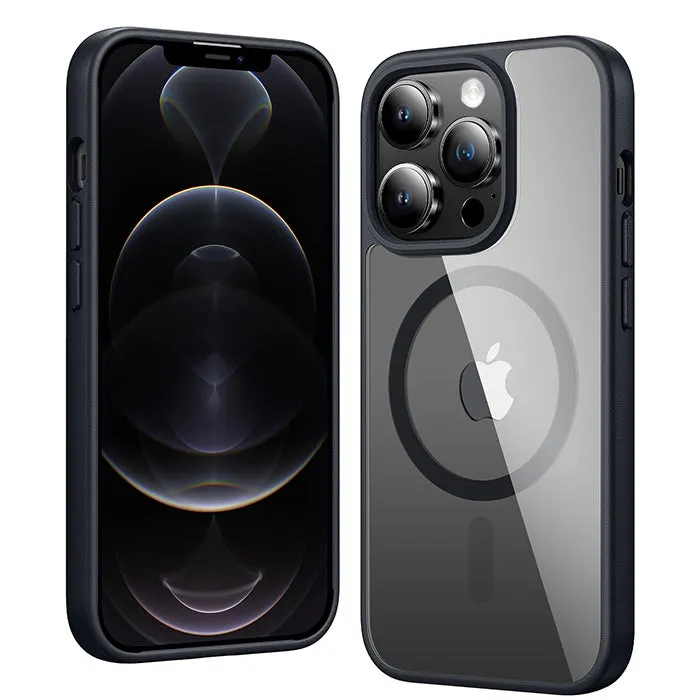 FNTCASE OFFICIAL clear anti-yellowing magnetic case for iPhone 12 Pro Max with rugged bumper