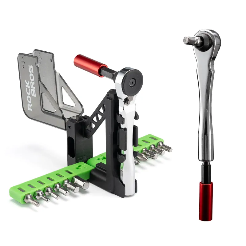 RockBros US Bike Mini Ratchet Tool Set with interchangeable bits and compact ratchet handle