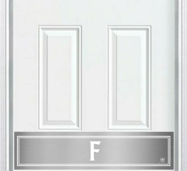 Deck the Door Decor Utilitarian Monogram Engraved Door Kick Plate with sleek modern monogram design