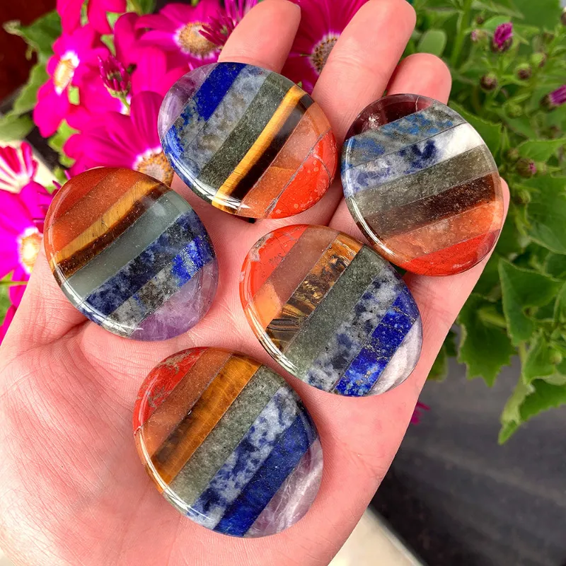 Turix Crystal Worry Stones smooth polished oval palm stones in assorted natural crystals