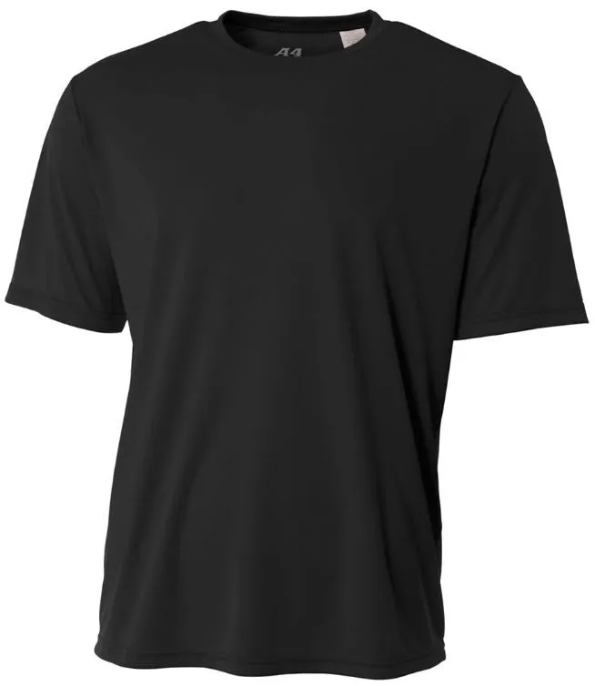 Do It Tennis A4 Men's Performance Crew Shirt (Black) - black athletic crew shirt