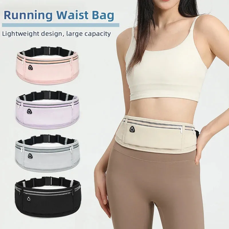 PUPU Sports Lightweight Running Waist Pack Adjustable Sports Fanny Pack Phone Belt Bag worn around waist