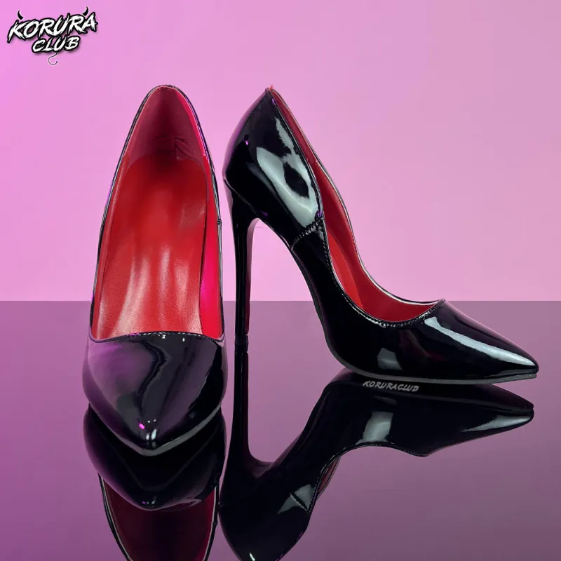 Koruraclub Black And Red Bottom Stilettos AH17 goat leather high heel shoes