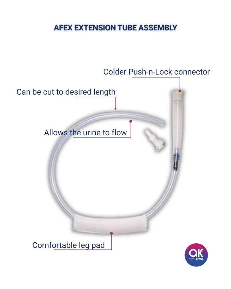 ActivKare AFEX Extension Tube Assembly with push-lock connector and leg pad