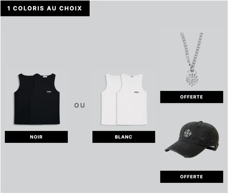 ARNTREAL Pack Relique I waffle tank top bundle with signature chain necklace and wash cap