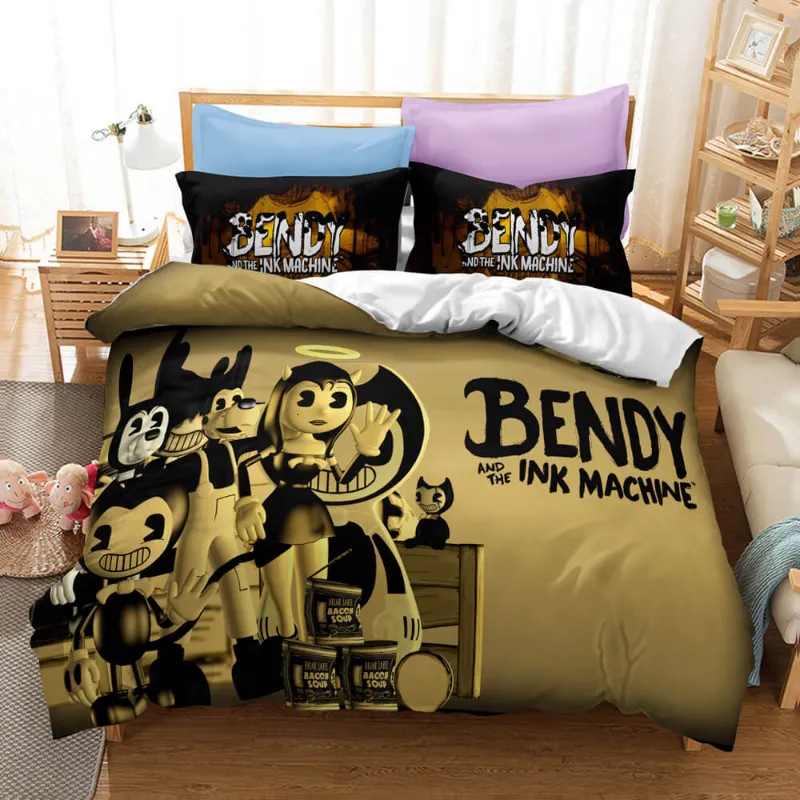 EBuycos Bendy and the ink machine cosplay quilt cover without filler with character graphics