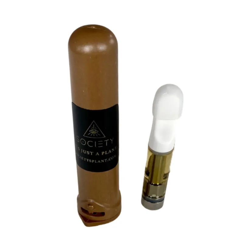Society's Plant Closeout Delta8 & THCO 1g Vape Carts in packaging with strain label