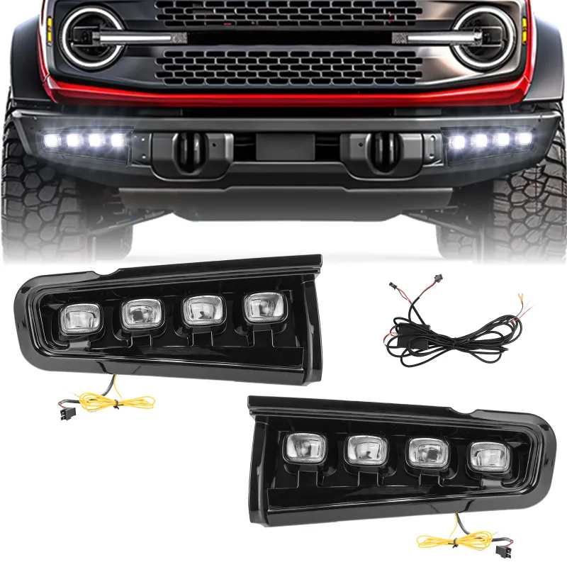 Sunpie Ford Bronco Off-Road LED Fog Lights with 8 LED beads and integrated DRL functionality