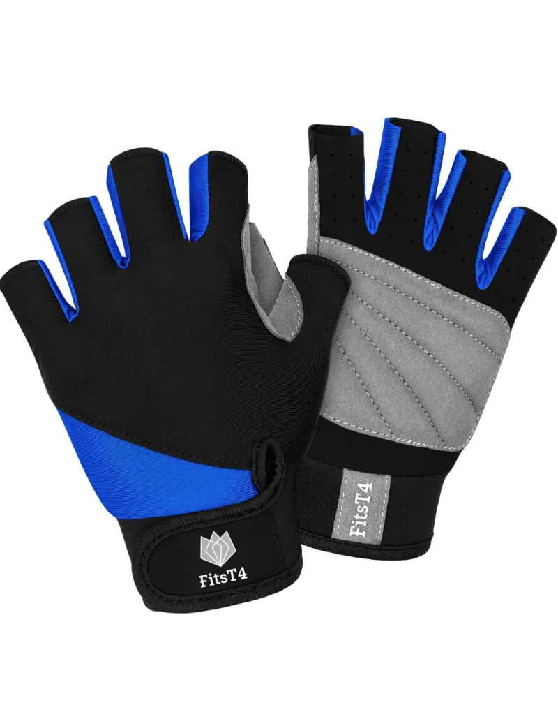FiTST4 Half Finger Padded Gloves for Water Sports shown with padded palm and adjustable wrist strap