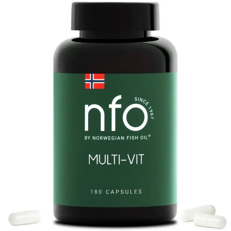 NFO Multi-Vit daily vitamin and mineral supplement bottle