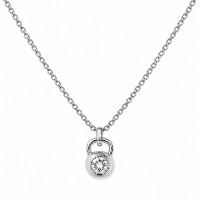Sleek Fit Jewelry APOLLO NECKLACE - SILVER, a stainless steel curb chain necklace with a Swarovski crystal finish