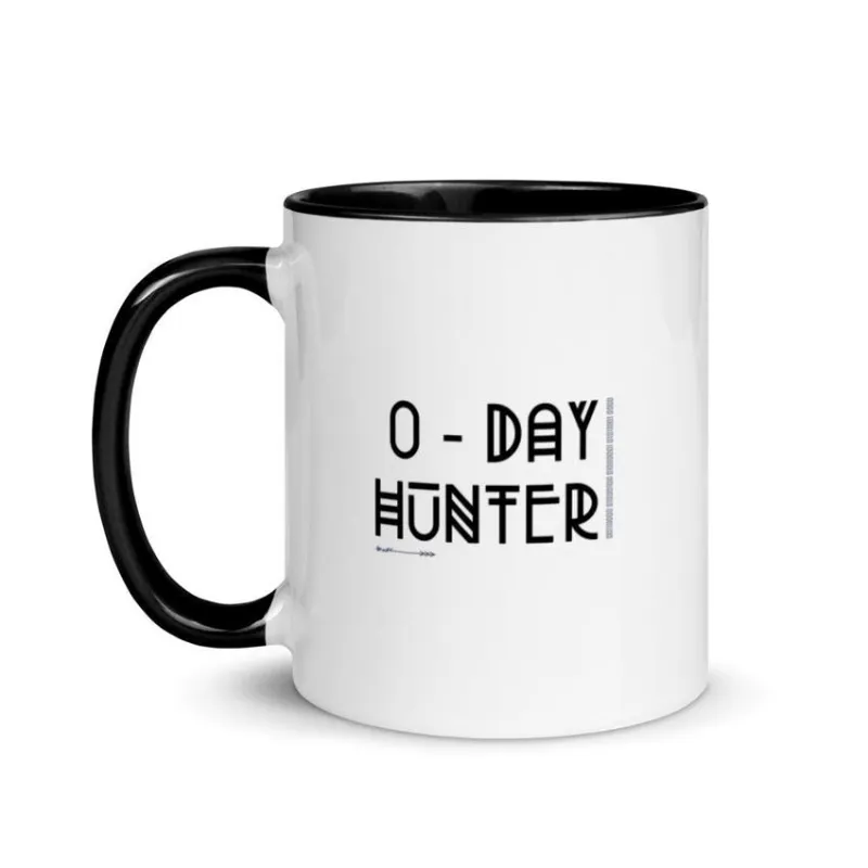 MyHackerTech 0 - Day Hunter Mug with Color Inside showing white print and colored rim