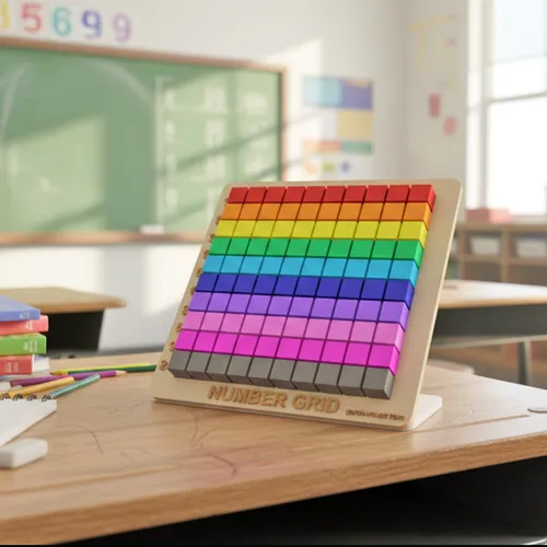 Fun House Toys 100 Board with Blocks number grid math learning tool
