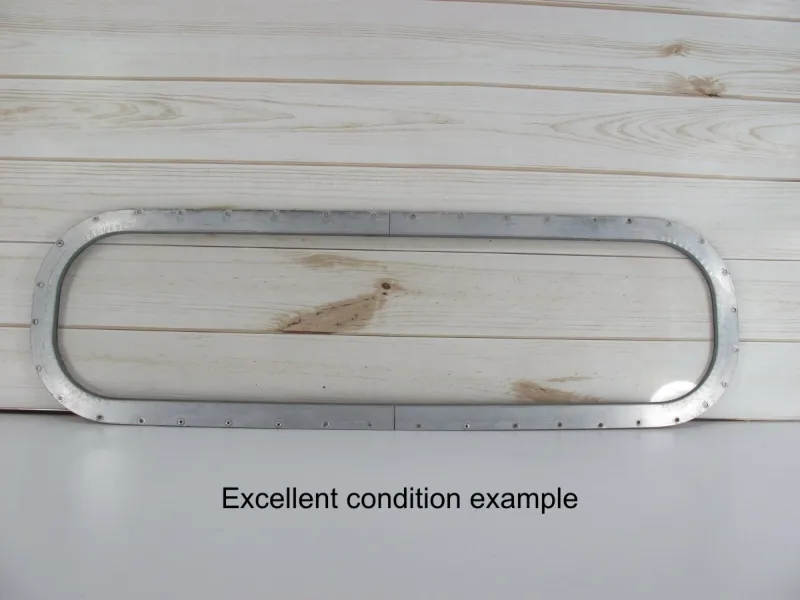 ZeereeZ Airstream Double Pane Glass/Plexi Flat Fixed Lower Stack Window Mid 70s Plus, glass/plexi stack window