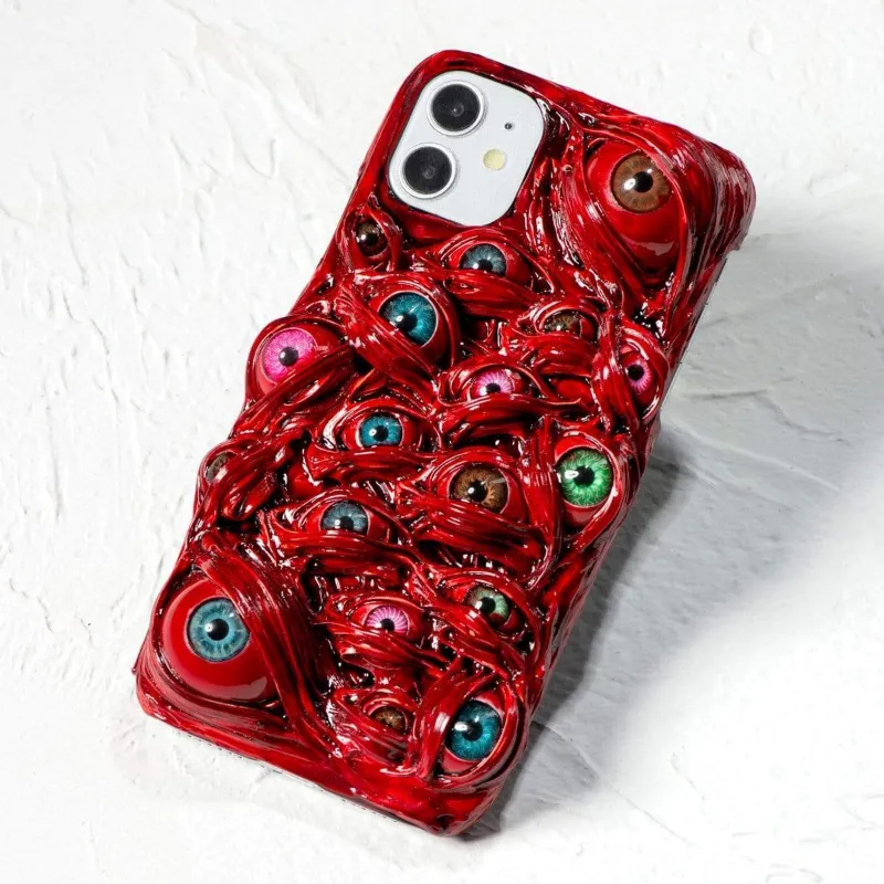 Techypop Blood Eyeball 100% Handmade Designer iPhone Case front view