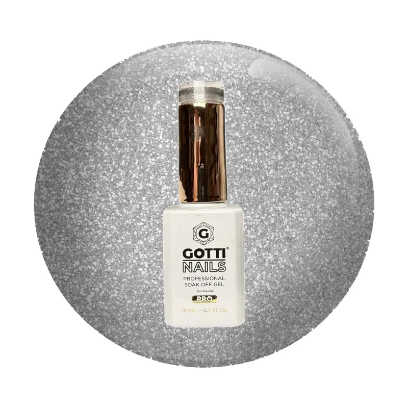 Gotti Nails #1 Cat Eye Silver Cateye magnetic gel polish with silver shimmer beam