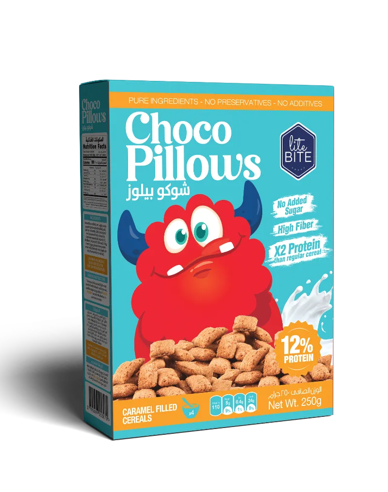 LiteBite Egypt Choco Pillows breakfast cereal with caramel filling