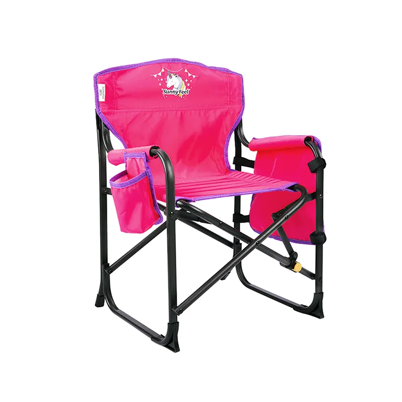 SunnyFeel Outdoor Kids Small Folding Camping Chair with side pocket and cup sleeve, compact kids chair outdoors