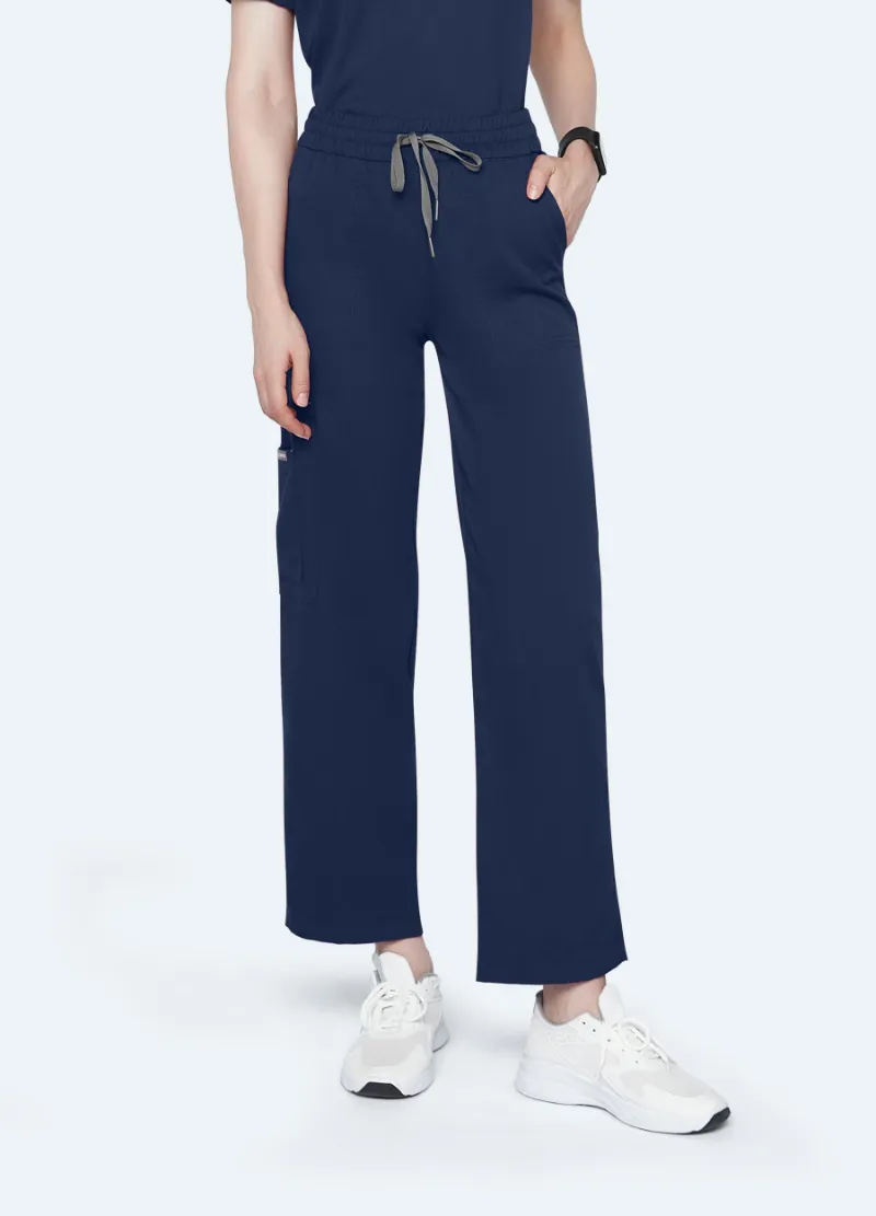COMENII StyleFlex 6-Pocket Essential Scrub Pant in navy blue