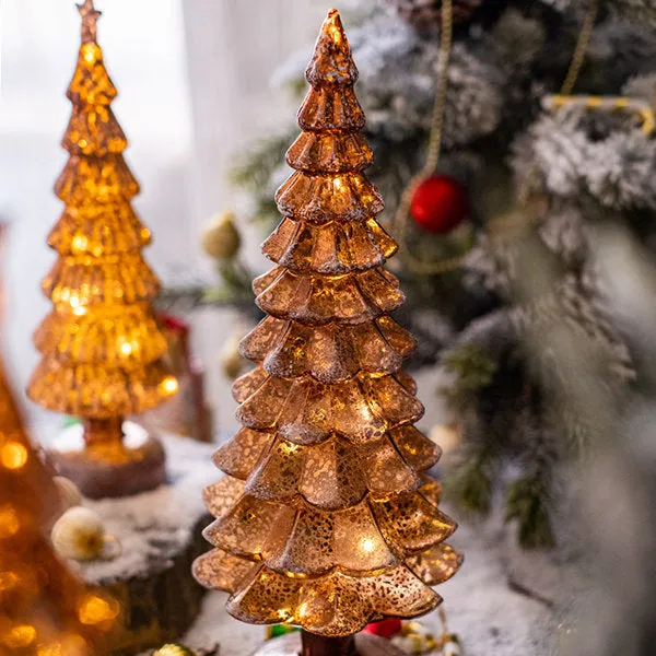 Juwas Amber Glass Christmas Tree Ornament close-up of the shimmering amber glass sphere