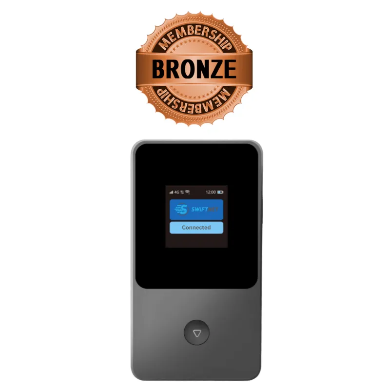 SwiftNetllc 4G Bronze portable hotspot device, pocket-sized multi-carrier LTE router for RV and travel