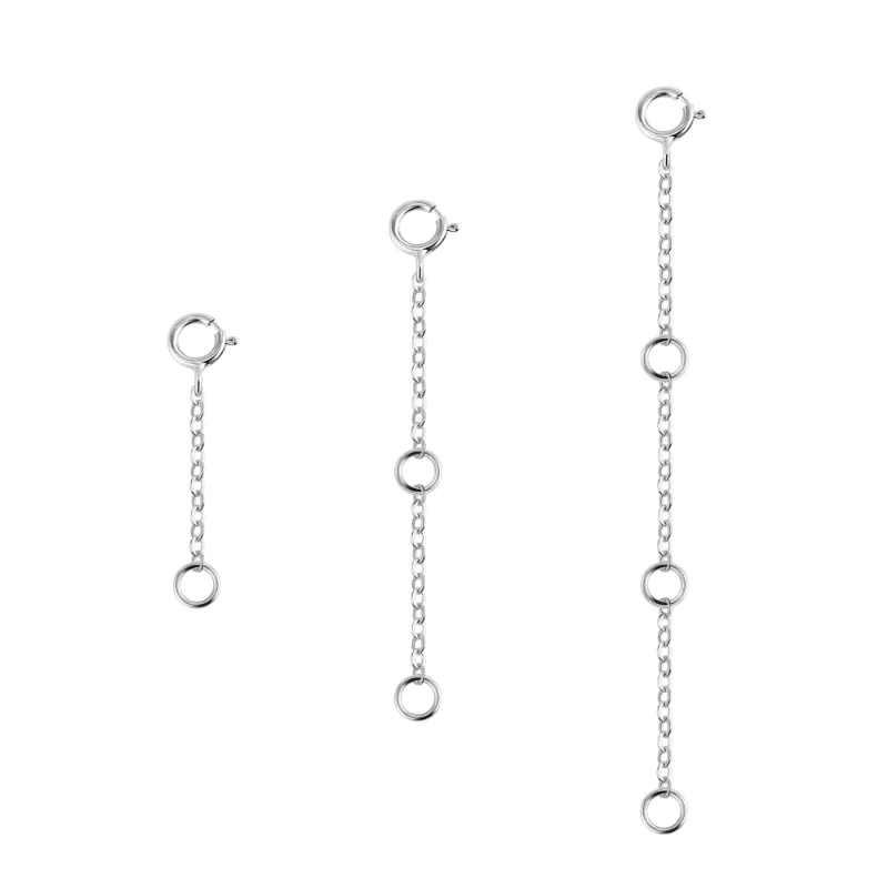 Alexcraft Flat Cross Chain Necklace Extender Set without clasp in 1, 2 and 3 inch lengths